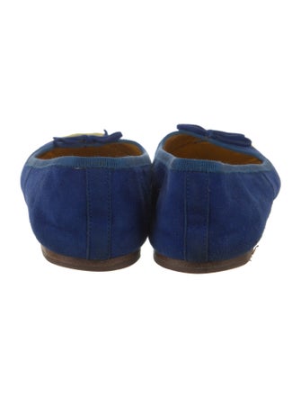 Prada Suede Bow Accents Ballet Flats