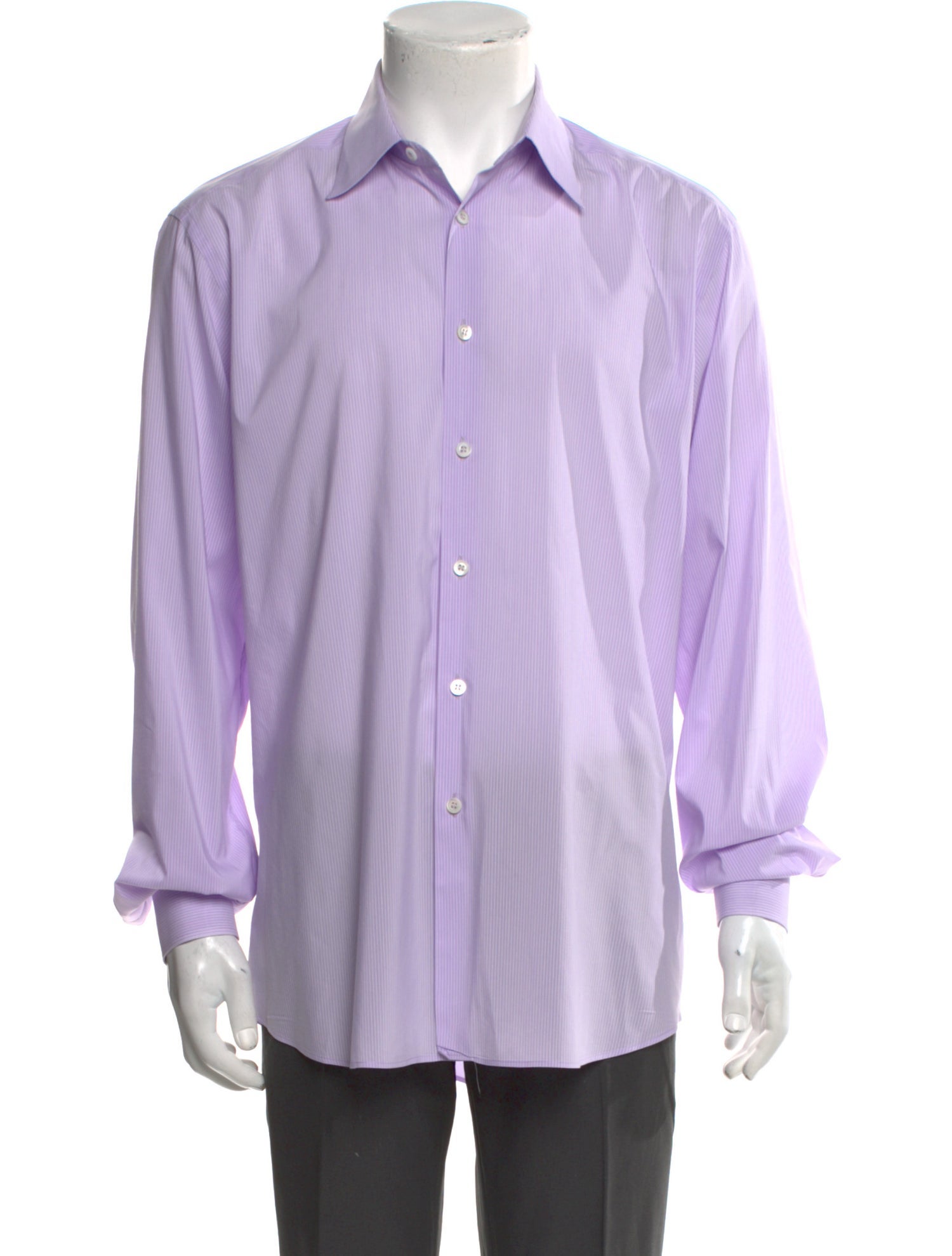 Prada Striped Long Sleeve Dress Shirt