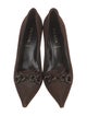 Prada Suede Chain-Link Accents Pumps