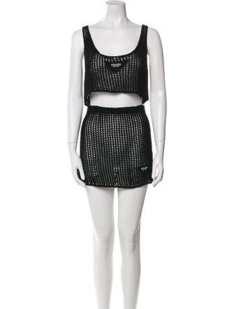 Prada 2023 Embroidered Accent Skirt Set