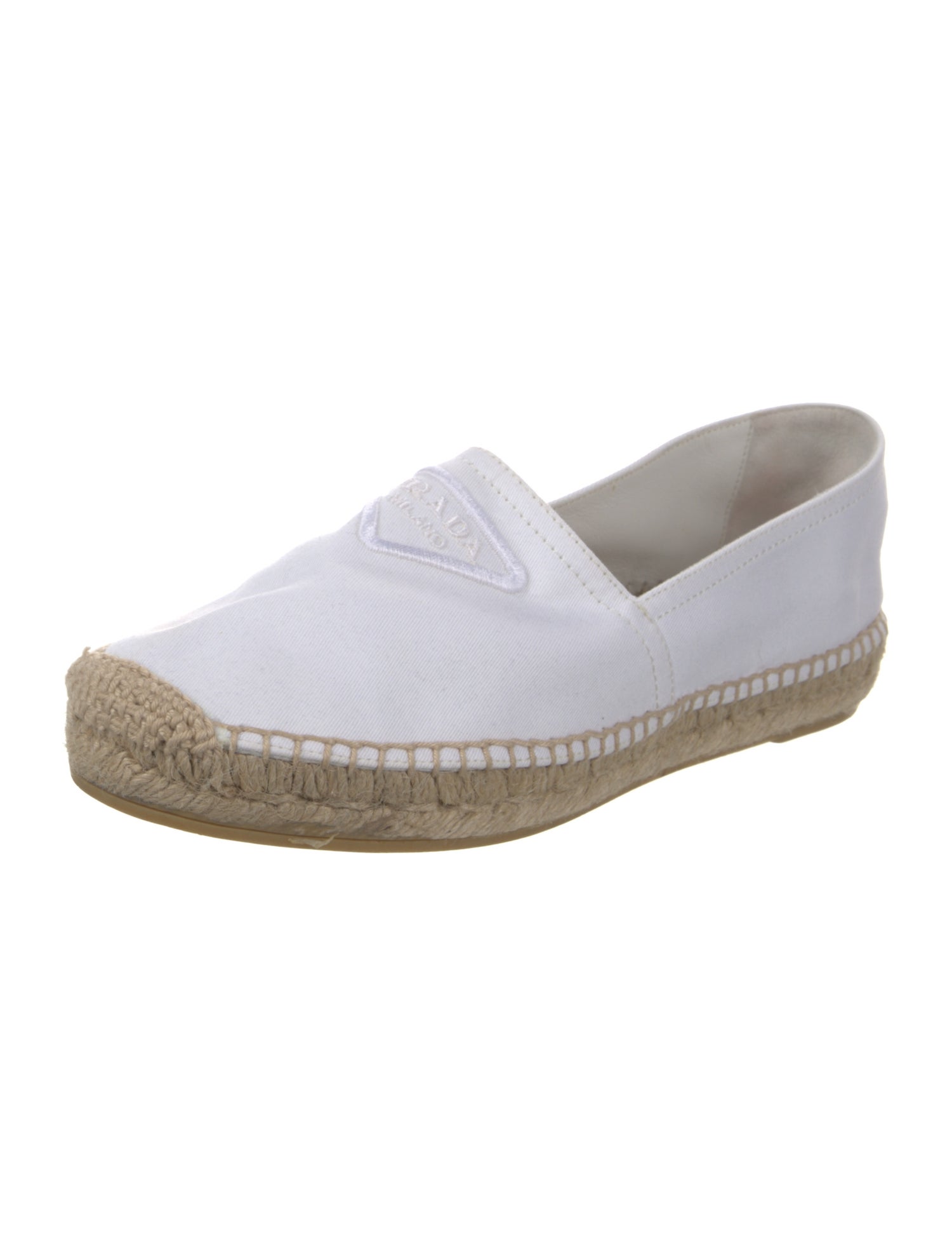 Prada Canvas Embroidered Accent Espadrilles