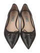 Prada Leather Bow Accents Ballet Flats