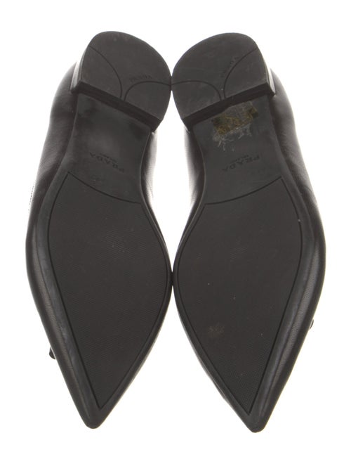 Prada Leather Bow Accents Ballet Flats