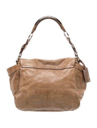 Prada Enameled Metal Triangle Hobo