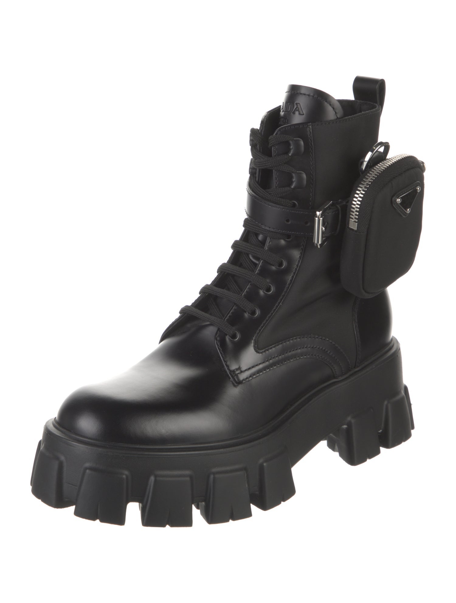 Prada Leather Combat Boots