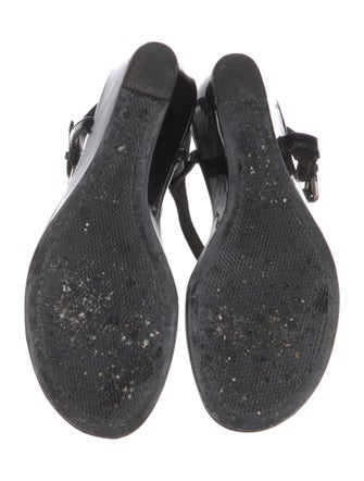 Prada Patent Leather T-Strap Sandals