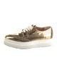 Prada Patent Leather Lasercut Accents Sneakers