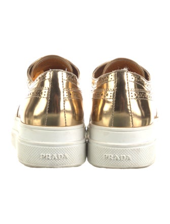 Prada Patent Leather Lasercut Accents Sneakers