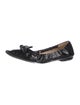 Prada Patent Leather Bow Accents Ballet Flats