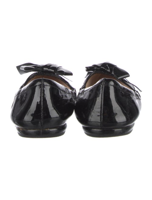 Prada Patent Leather Bow Accents Ballet Flats