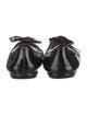 Prada Patent Leather Bow Accents Ballet Flats
