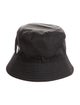 Prada Black Prada bucket hat with logo on front.