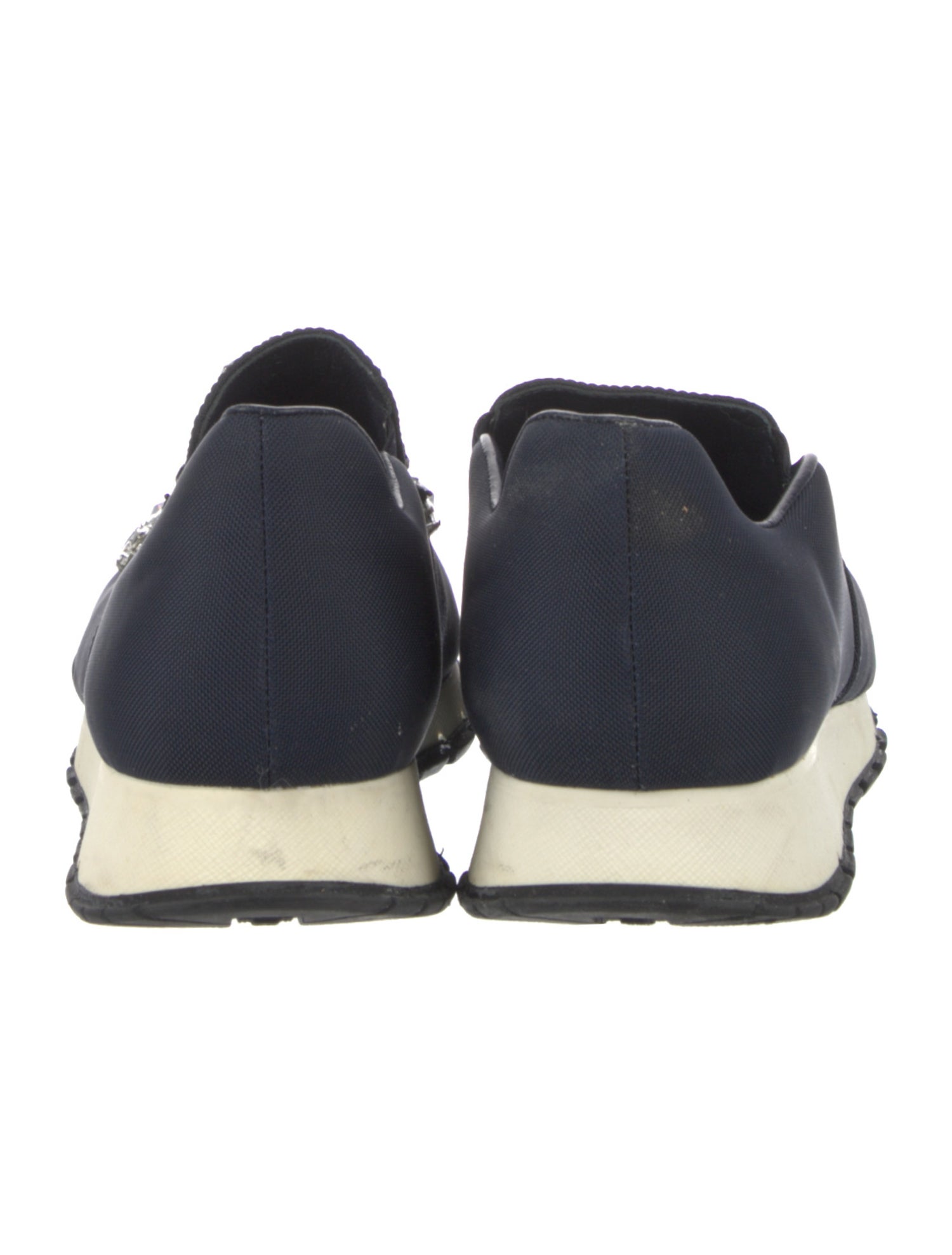 Prada Canvas Crystal Embellishments Sneakers