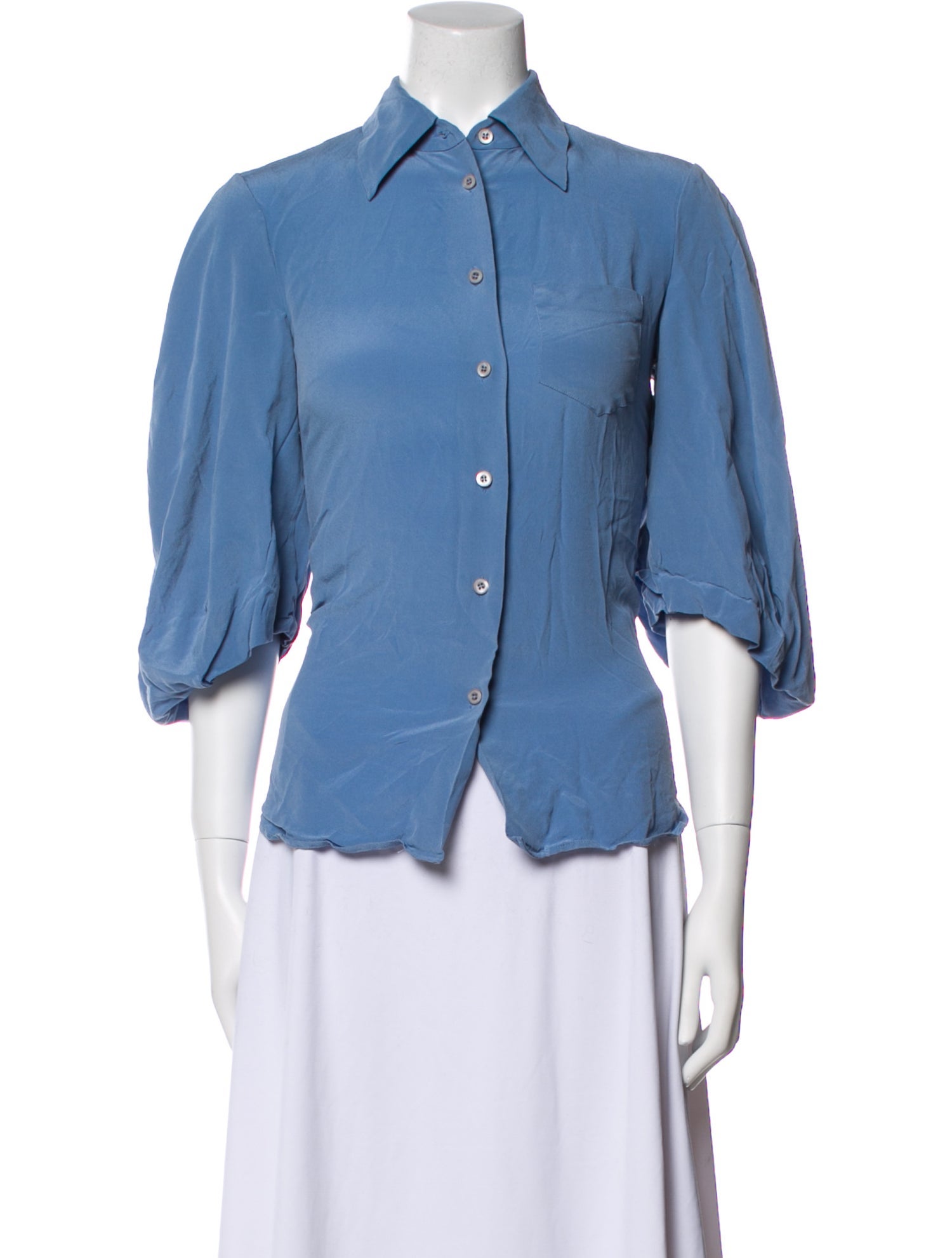 Prada 2017 Silk Button-Up Top