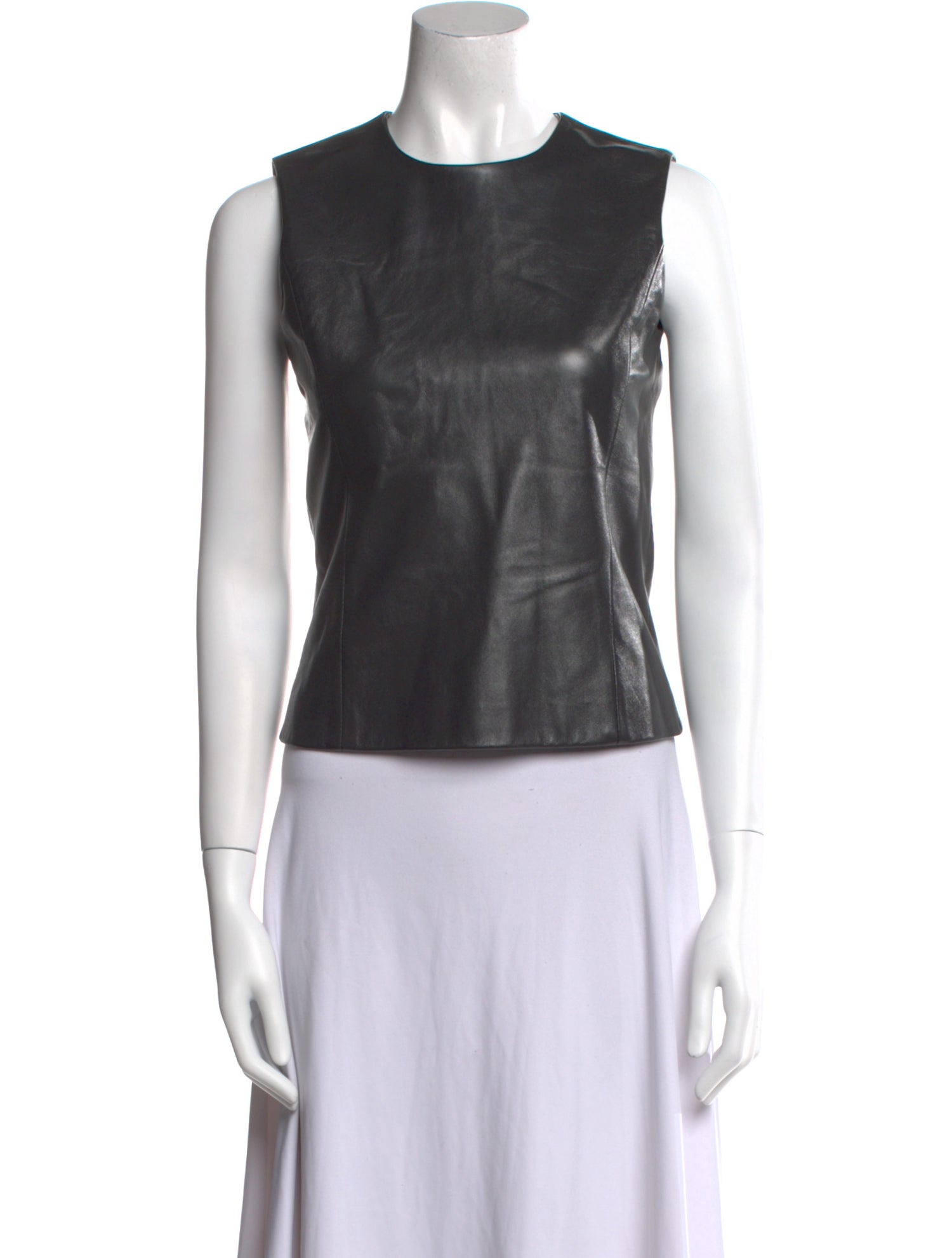 Prada Late 1990's - Early 2000's Leather Crop Top