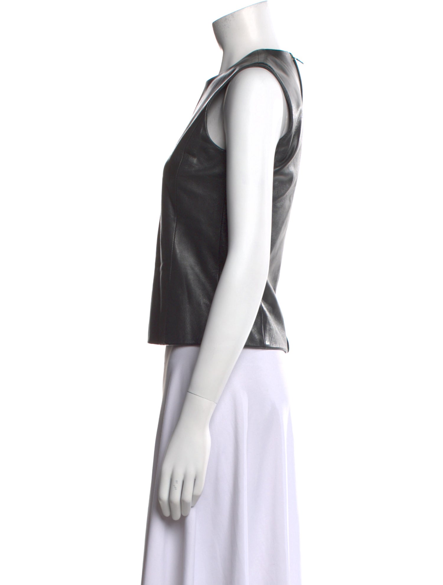 Prada Late 1990's - Early 2000's Leather Crop Top