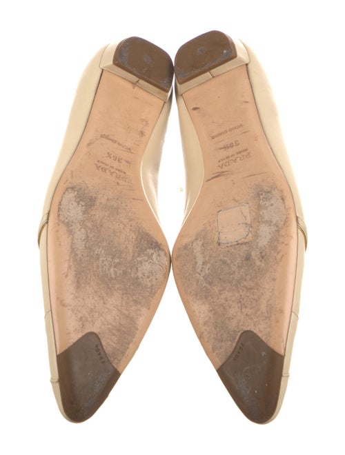 Prada Leather Cutout Accent Ballet Flats