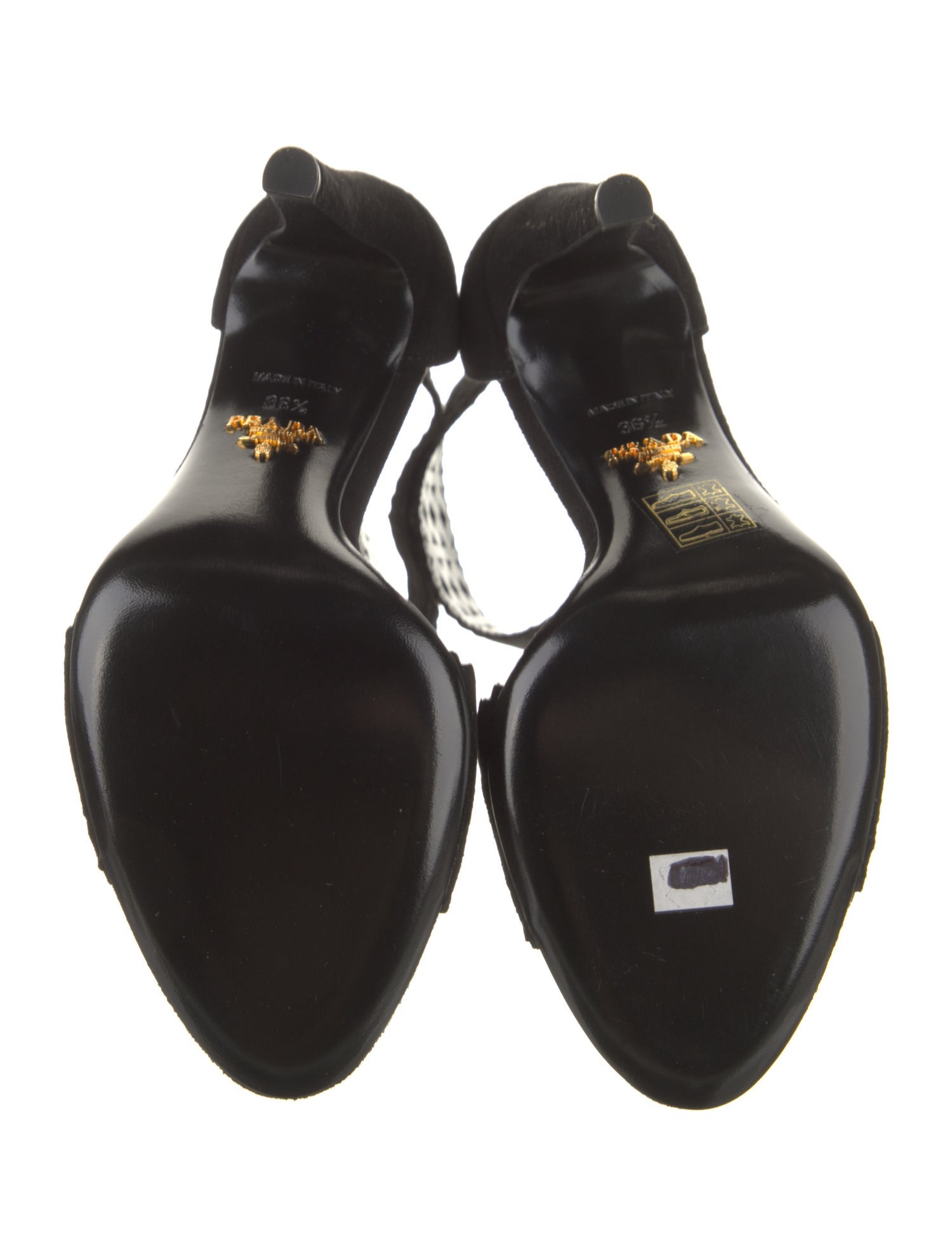 Prada Suede Leather Trim Embellishment Sandals