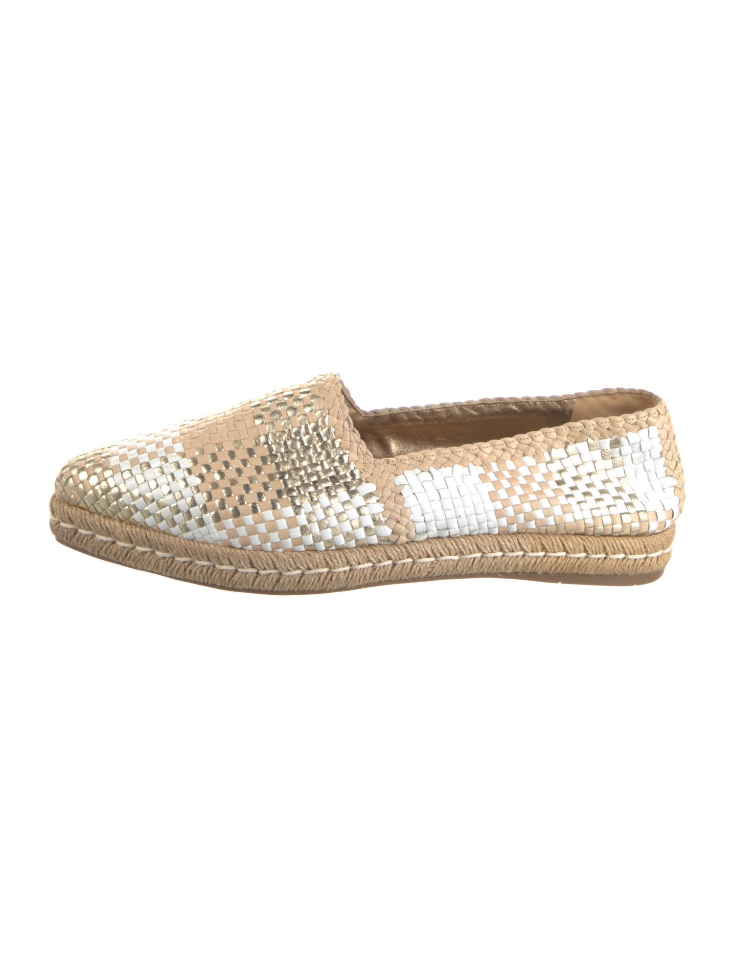 Prada Leather Colorblock Pattern Espadrilles