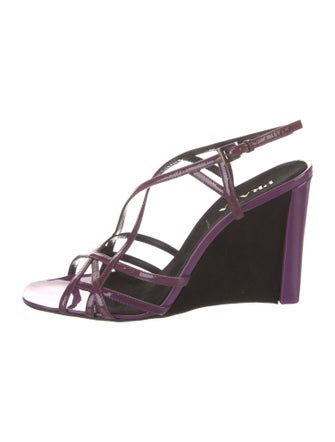 Prada Patent Leather Slingback Sandals