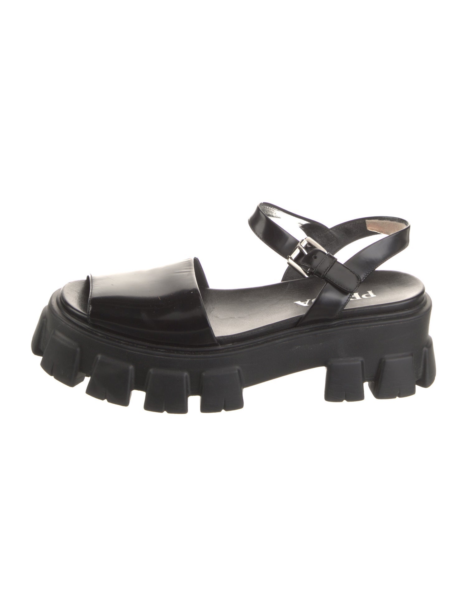 Prada Patent Leather Slingback Sandals