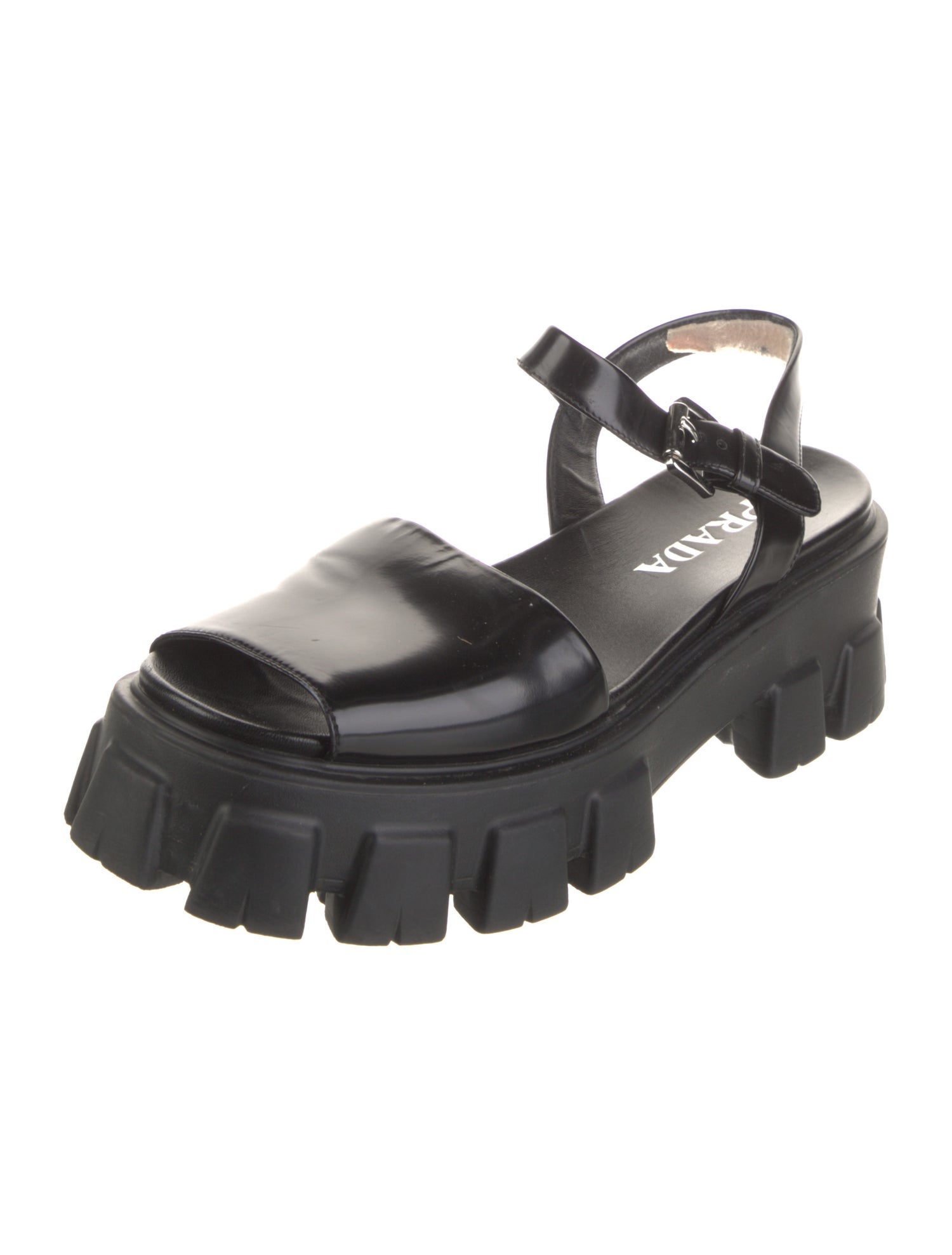 Prada Patent Leather Slingback Sandals