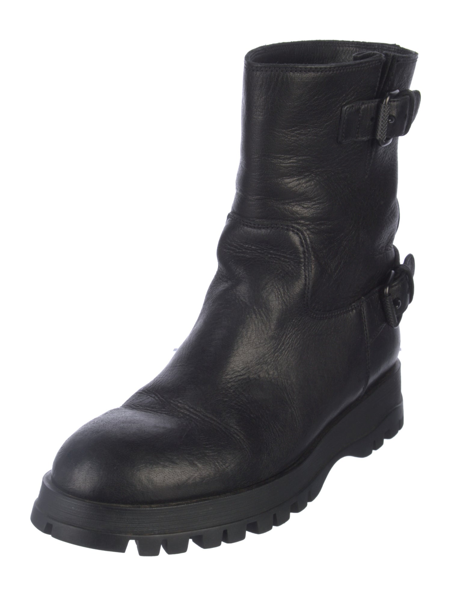 Prada Leather Moto Boots