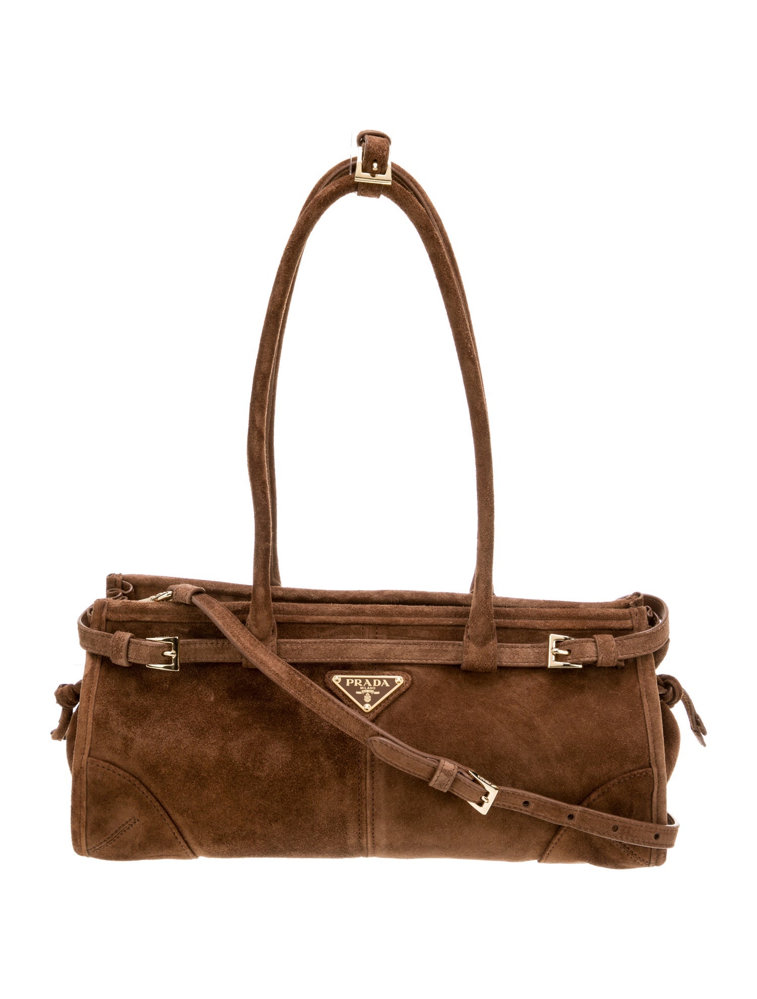 Prada Enameled Metal Triangle Bonnie Medium