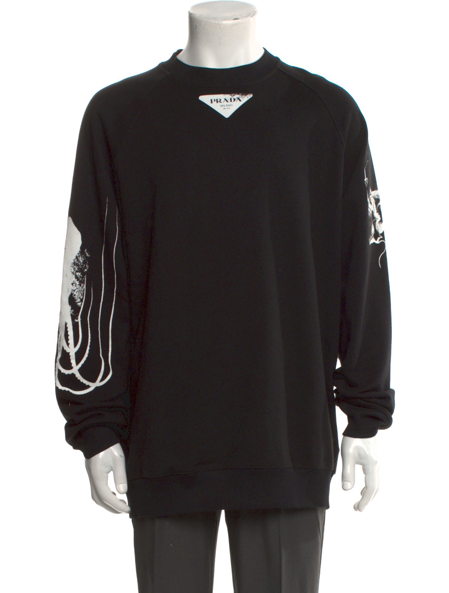 Prada 2022 Enameled Metal Triangle Sweatshirt