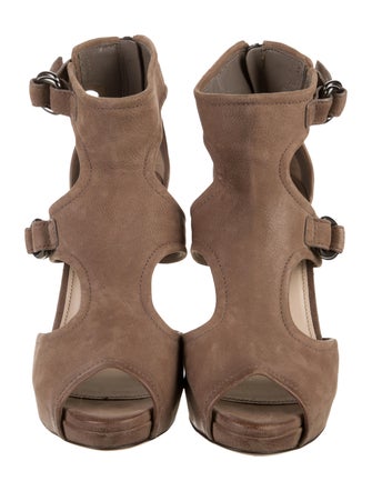 Prada Leather Cutout Accent Sandals