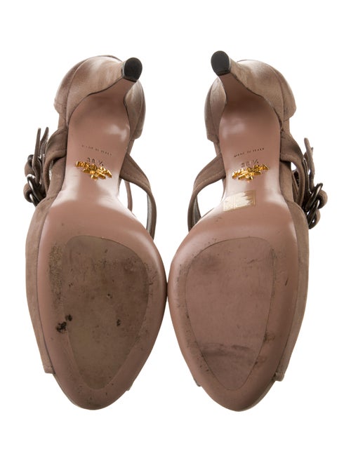 Prada Leather Cutout Accent Sandals