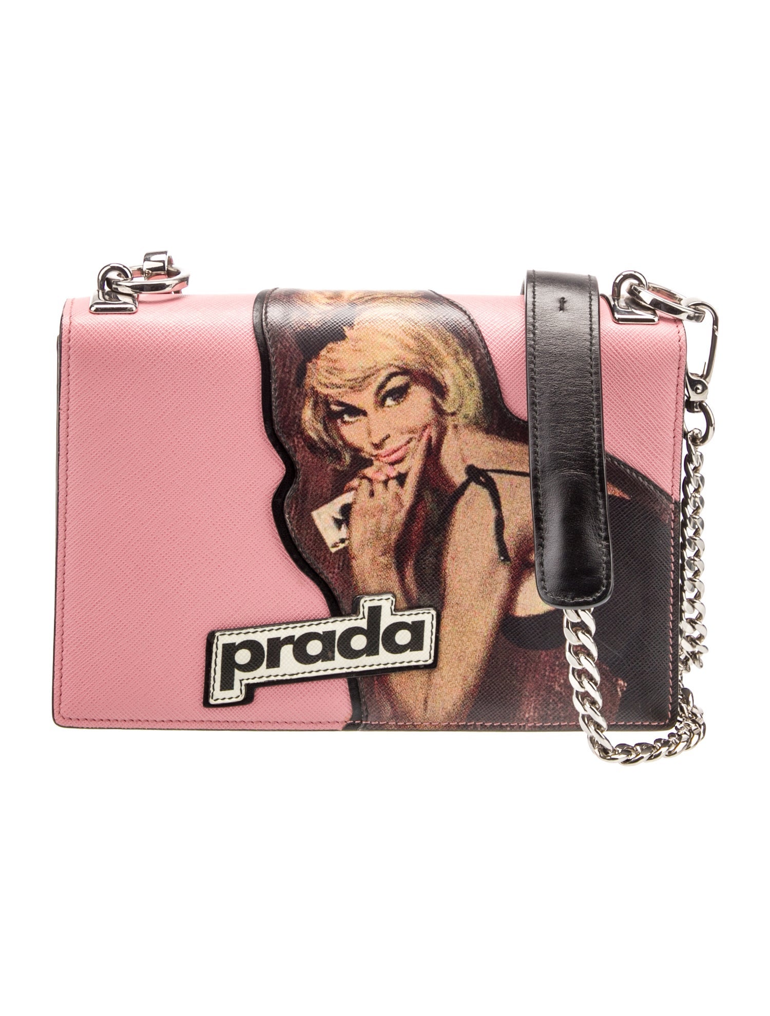 Prada Saffiano Cuir Leather Patch Frame