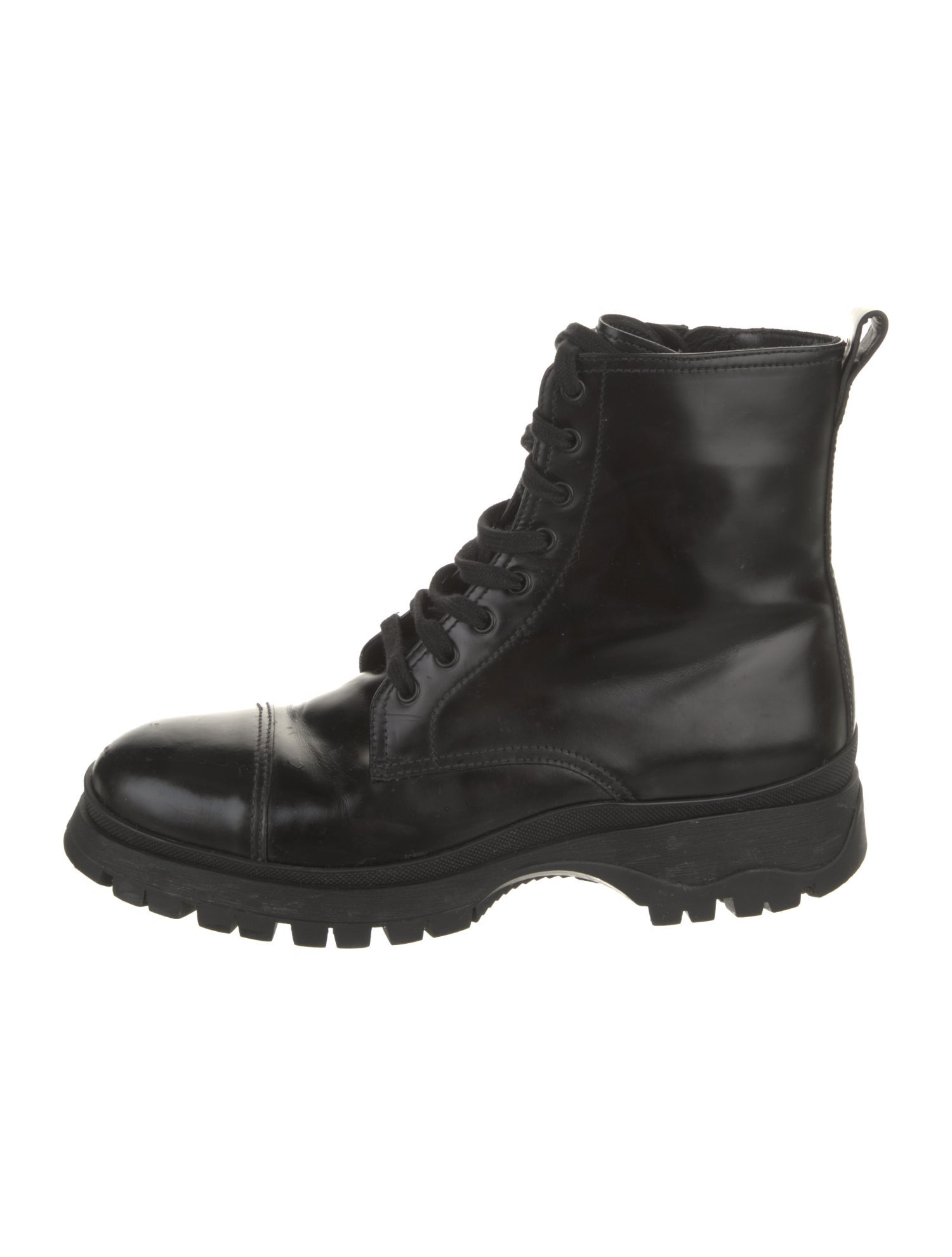 Prada Leather Combat Boots