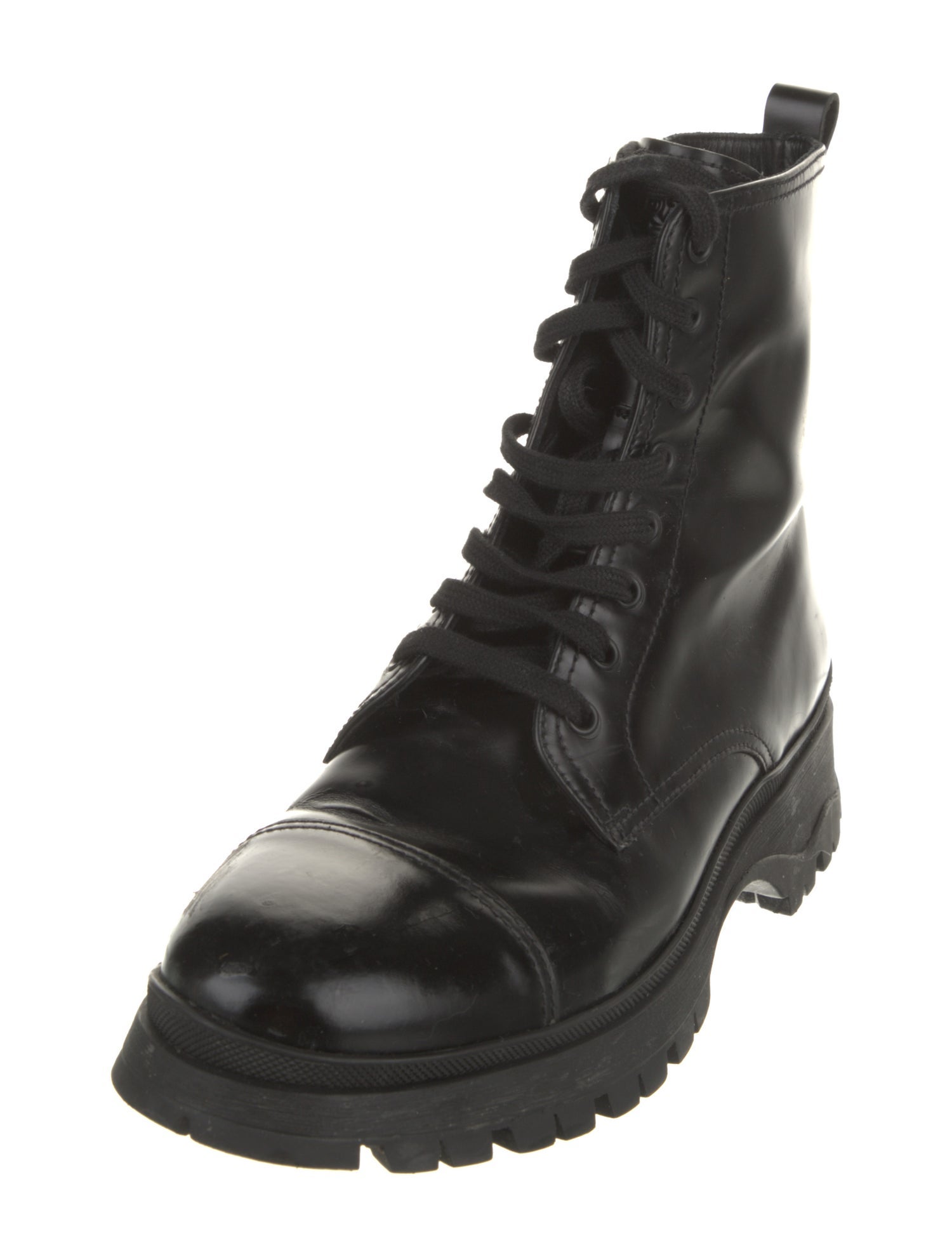 Prada Leather Combat Boots