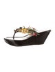 Prada Patent Leather T-Strap Sandals