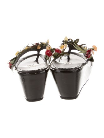 Prada Patent Leather T-Strap Sandals