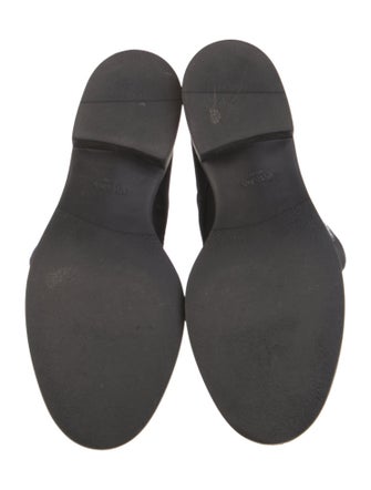 Prada Enameled Metal Triangle Nylon Combat Boots