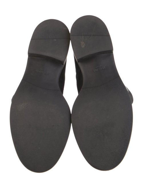 Prada Enameled Metal Triangle Nylon Combat Boots