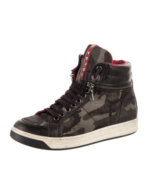 Prada Sport Nylon Printed Wedge Sneakers