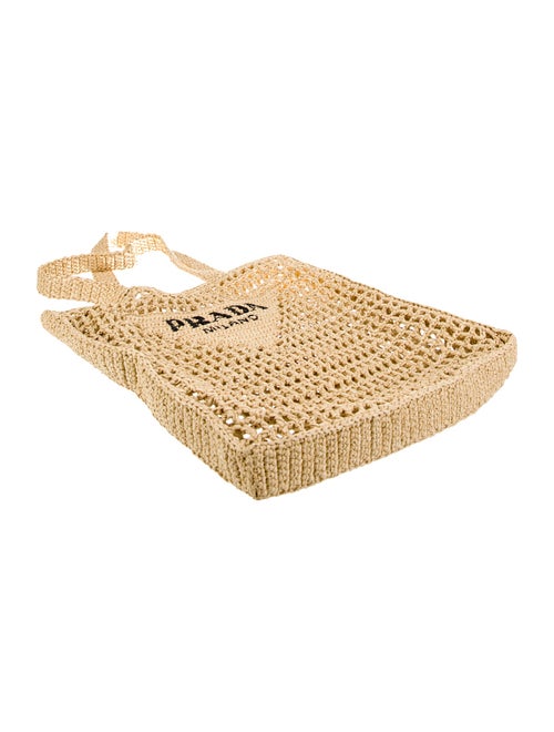 Prada Raffia Grass Logo Tote