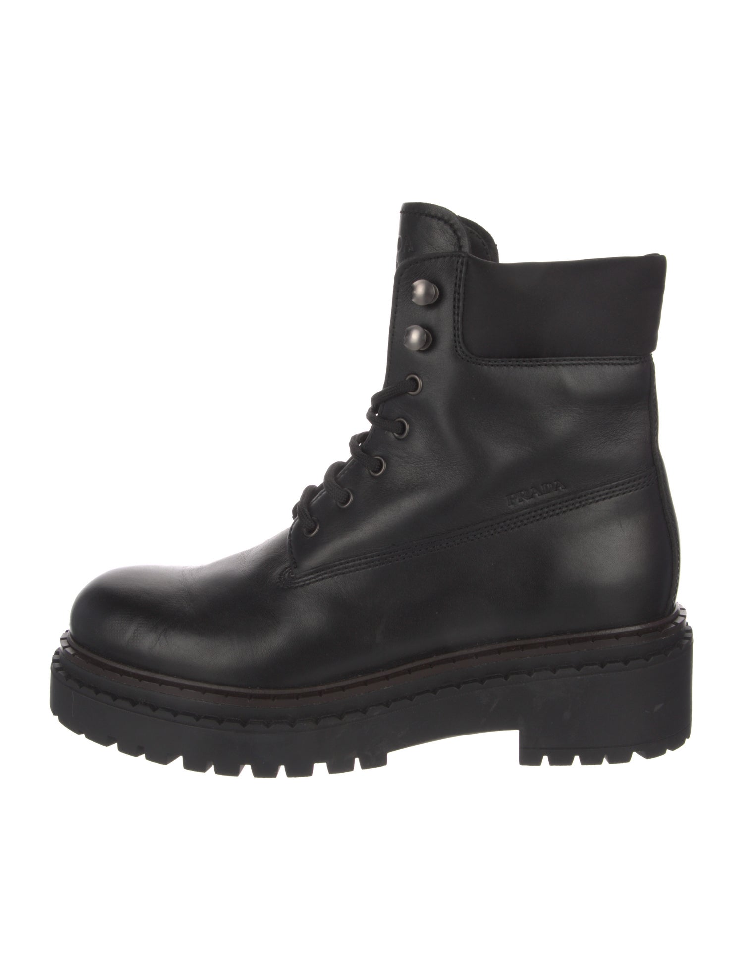 Prada Leather Combat Boots