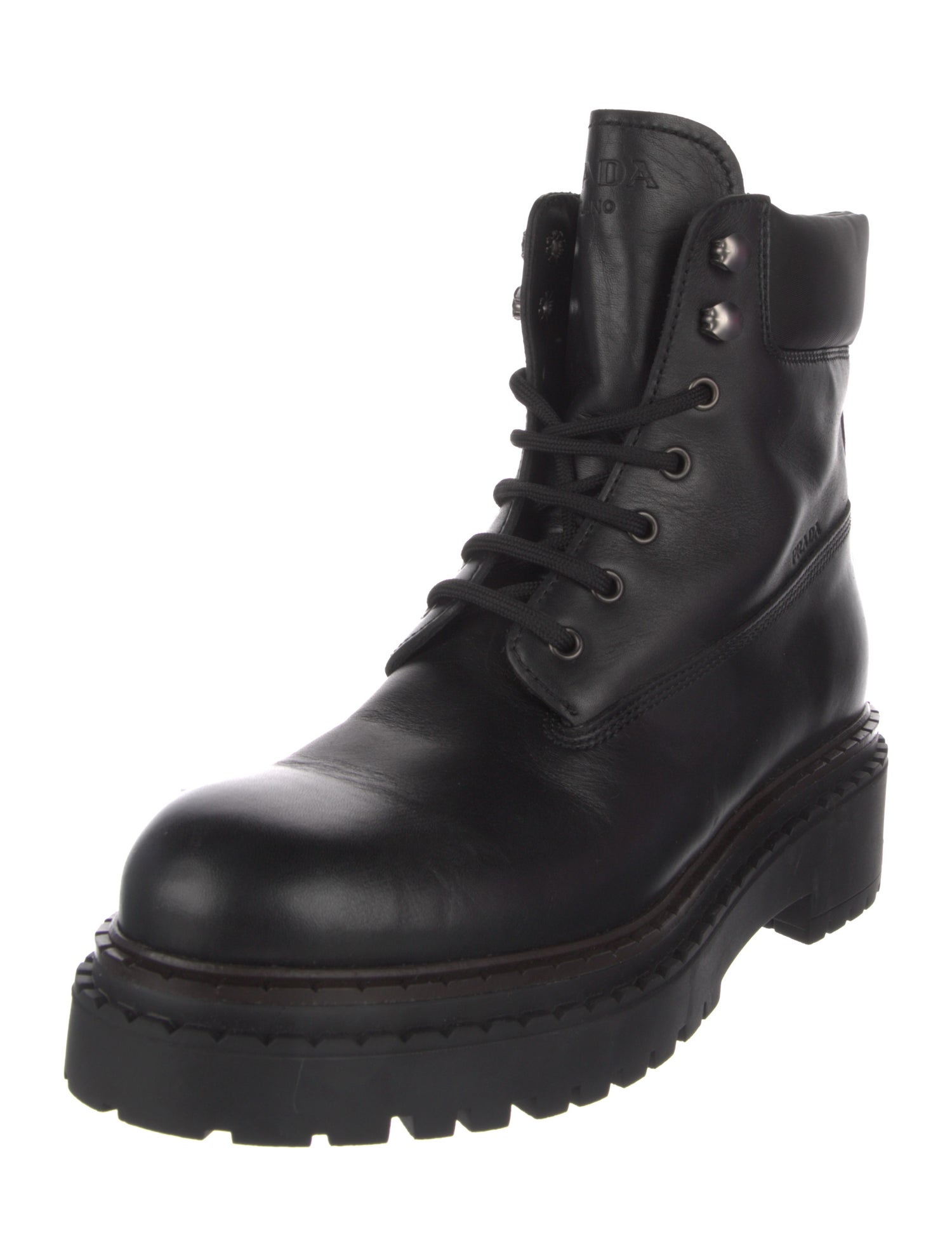 Prada Leather Combat Boots