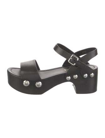 Prada Leather Studded Accents Sandals