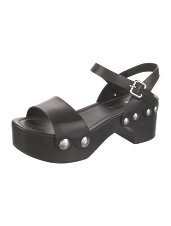 Prada Leather Studded Accents Sandals