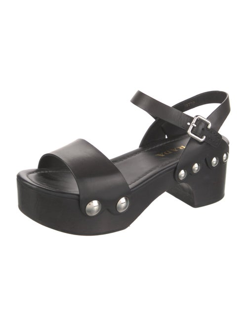 Prada Leather Studded Accents Sandals