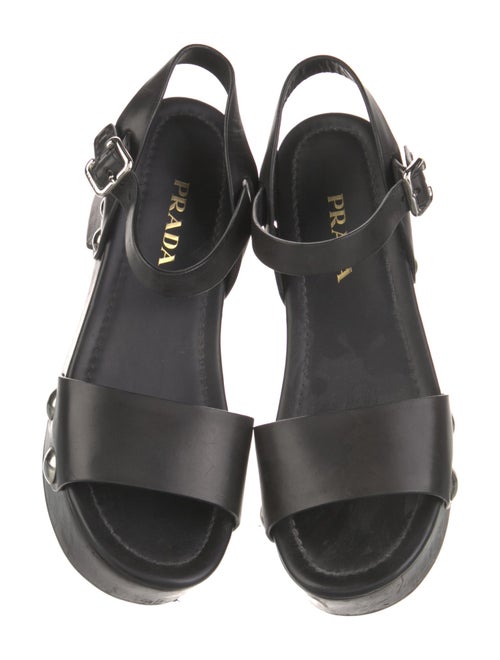Prada Leather Studded Accents Sandals