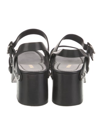 Prada Leather Studded Accents Sandals