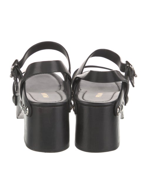 Prada Leather Studded Accents Sandals