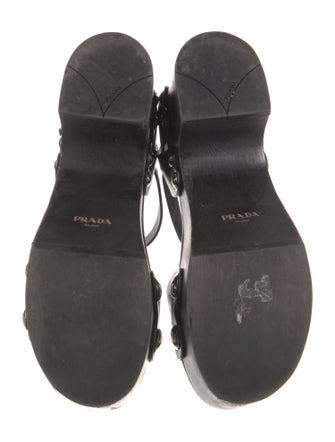 Prada Leather Studded Accents Sandals