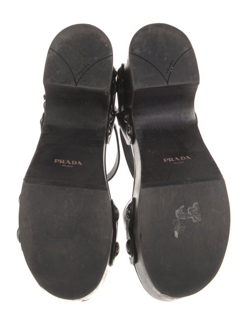 Prada Leather Studded Accents Sandals